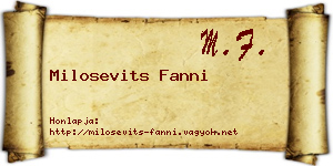 Milosevits Fanni névjegykártya